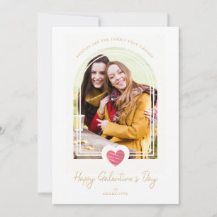 Carte Effet Arch Pink Heart Friends Happy Galentine's 