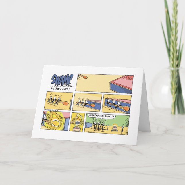 Carte Effort d'équipe d'anniversaire de fourmi de marais (Devant)