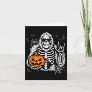 Carte Éffrayant Bigfoot Jack-o'-lantern Skeleton Hallowe