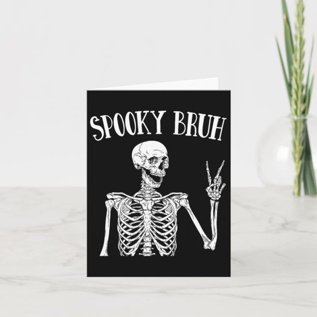Carte Éffrayant Bruh Skeleton Éffrayant Vibe Halloween T (Devant)