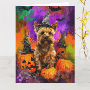 Carte Éffrayant Cairn Terrier Chien Halloween sorcier Ci
