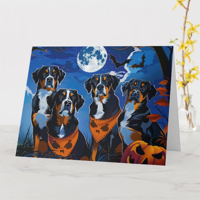 Carte Éffrayant d'Halloween suisse (Fleur jaune)