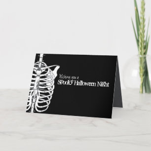 Carte Éffrayant Effrayant Halloween squelette X-Ray os
