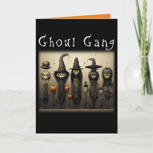 Carte Éffrayant Ghoul Gang Squelette sorcières Halloween