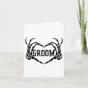 Carte Éffrayant Groom Skeleton mains Fiançailles Mariage
