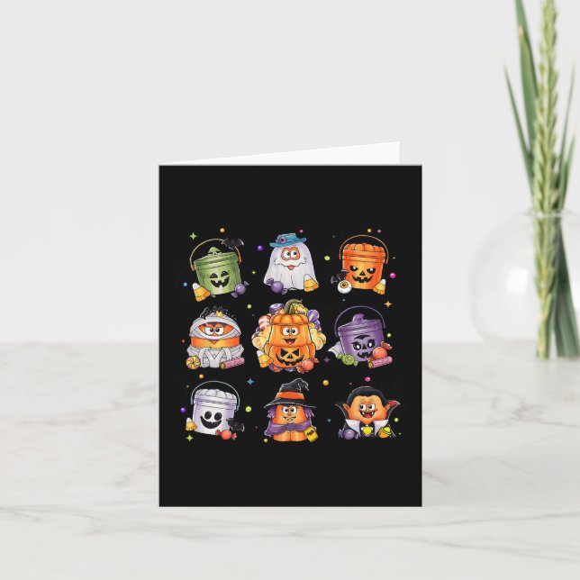 Carte Éffrayant Nuggets Repas Bucket Halloween Poulet Nu (Devant)