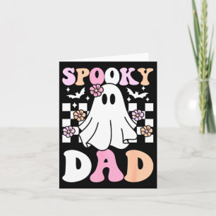 Carte Éffrayant Papa Halloween Ghost Costume Rétro Super