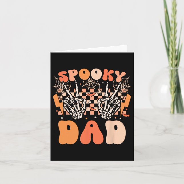 Carte Éffrayant Papa Halloween Squelette Costume Retro S (Devant)
