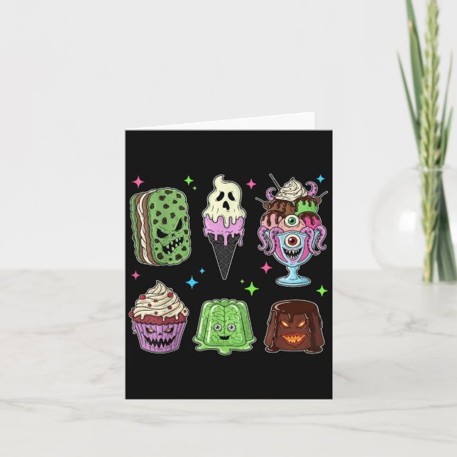 Carte Éffrayant Popsicle Glace Fête d'été Halloween S (Devant)