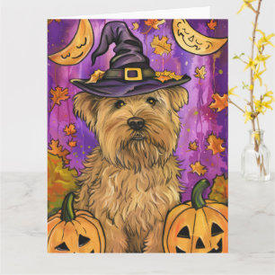 Carte Éffrayant Wheaten Terrier Chien Halloween Citrouil