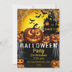 Carte éffrayante d'invitation de fête d'Halloween
