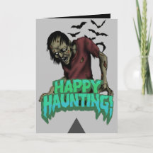 Carte Éffrayante Happy Hauny Zombie Halloween