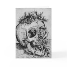 Carte éffrayante heureuse de crâne de Halloween