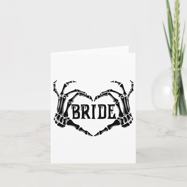 Carte Éffrayante mariée Skeleton mains Fiançailles Maria (Devant)
