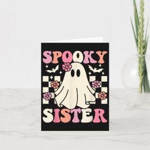 Carte Éffrayante Soeur Halloween Ghost Costume Rétro Sup