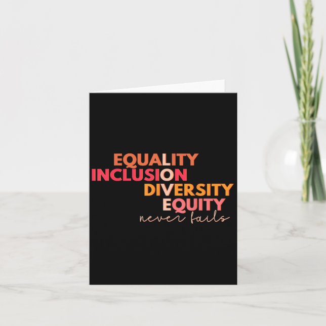 Carte Égalité Inclusion Diversité Équité Amour Jamais Fa (Devant)