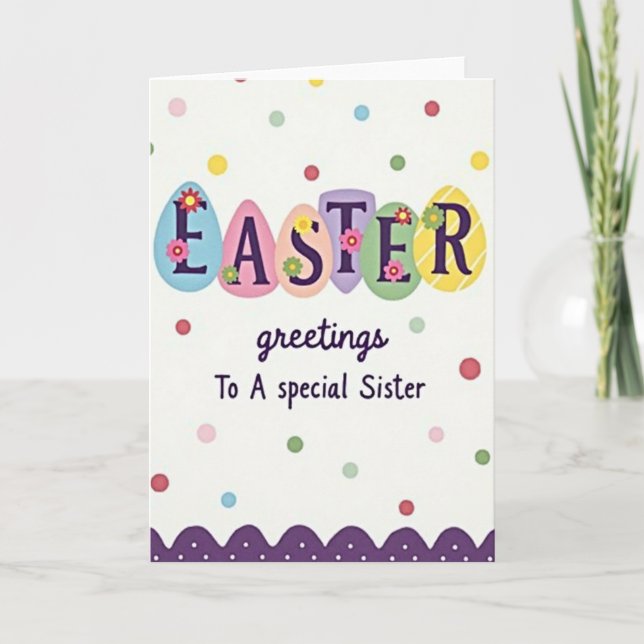 Carte Egg Shaped Easter Sister Card (Devant)