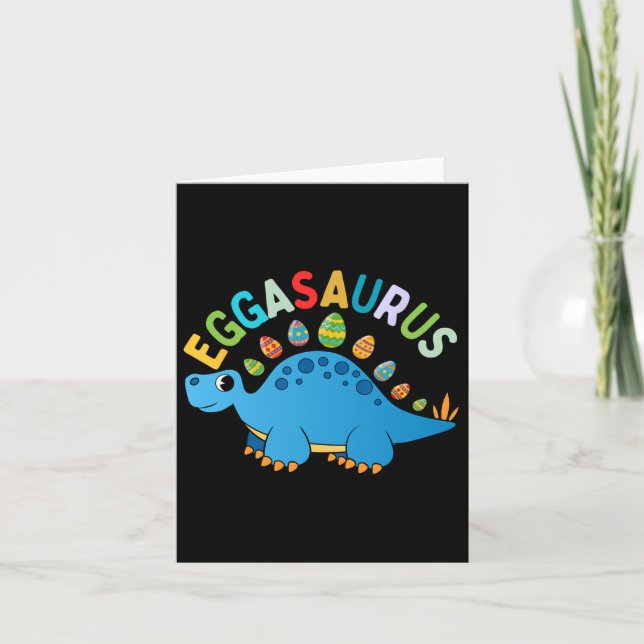 Carte Eggasaurus Chasse Aux Oeufs De Pâques Dinosaure St (Devant)
