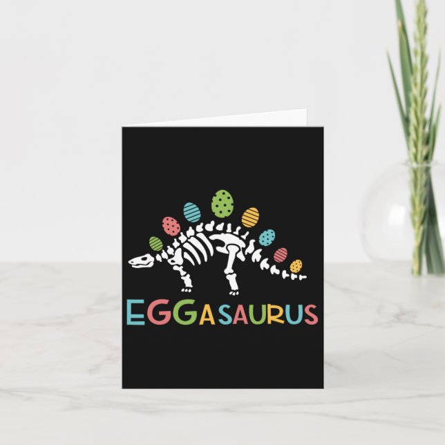 Carte Eggasaurus Easter Stegosaurus Dinosaur Garçons T (Devant)