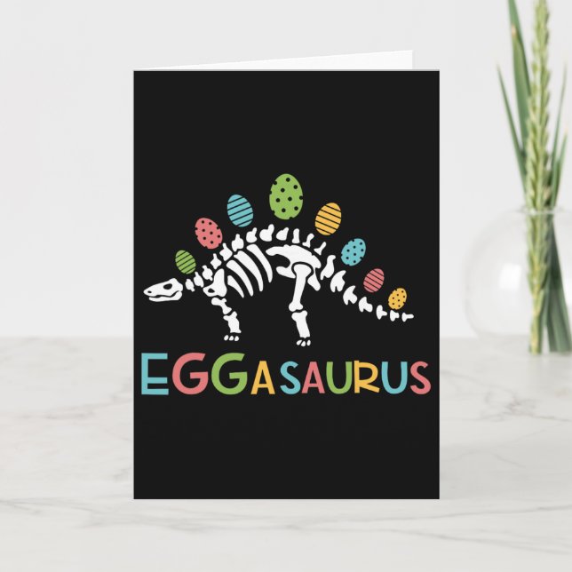 Carte Eggasaurus Pâques Stegosaurus Dinosaure Garçons En (Devant)