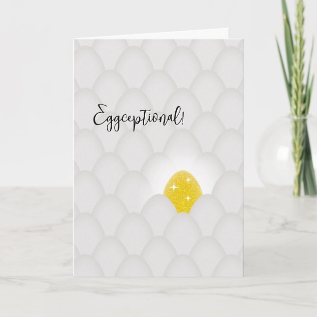 Carte Eggceptional! Yellow Glitter Egg Congratulations (Devant)