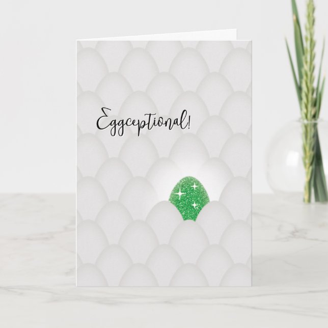 Carte Eggceptionnel ! Félicitations pour l'Œuf Vert Pail (Devant)