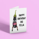 Carte Eggplant funny birthday card<br><div class="desc">Put a smile on someone’s face with this “happy birthday big fella” greetings card.</div>