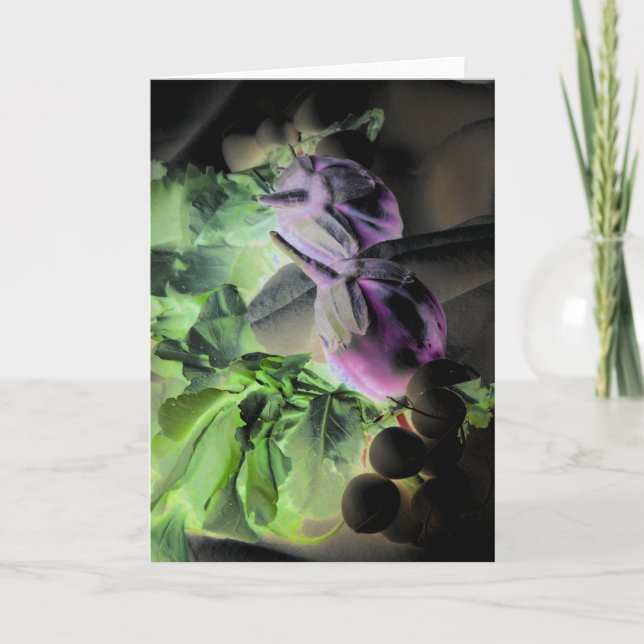 Carte "Eggplant & Radis" Numériquement modifié (Devant)