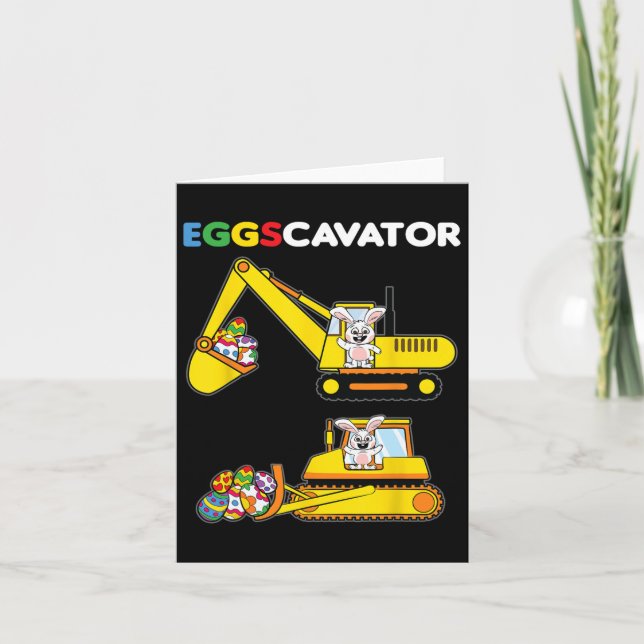 Carte Eggscavator lapin de Pâques chasse d'oeufs de lapi (Devant)