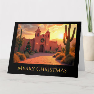 Carte Église catholique dans le désert le jour de Noël