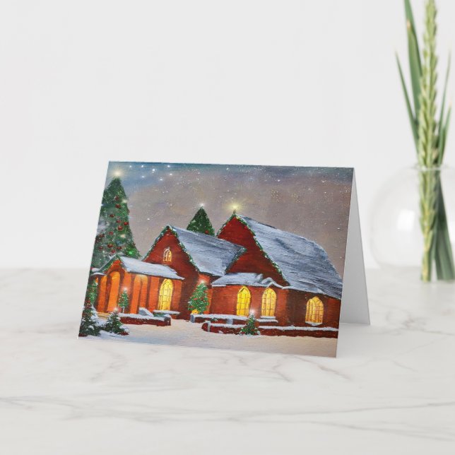 Carte Église de Noël (Devant)