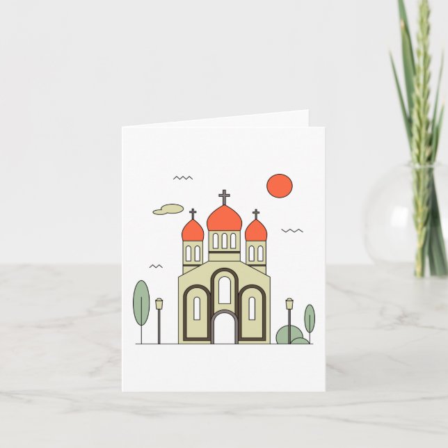 Carte Église orthodoxe russe minimaliste  (Devant)