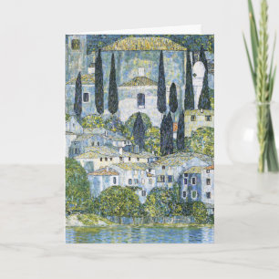 Carte Église vintage Klimt à Cassone - Paysage artistiqu