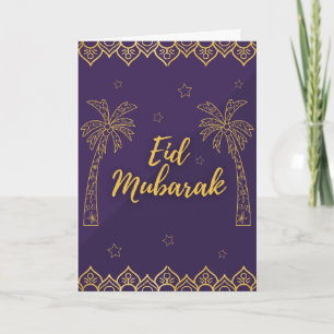 Carte Eid classique personnalisée violet classique