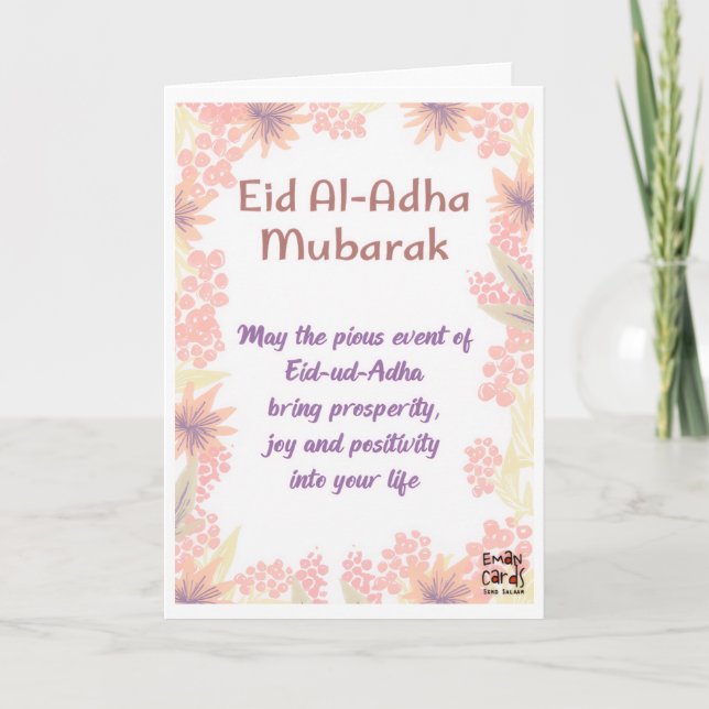 Carte Eid ul Adha Mubarak - Earnest Wishes (Devant)