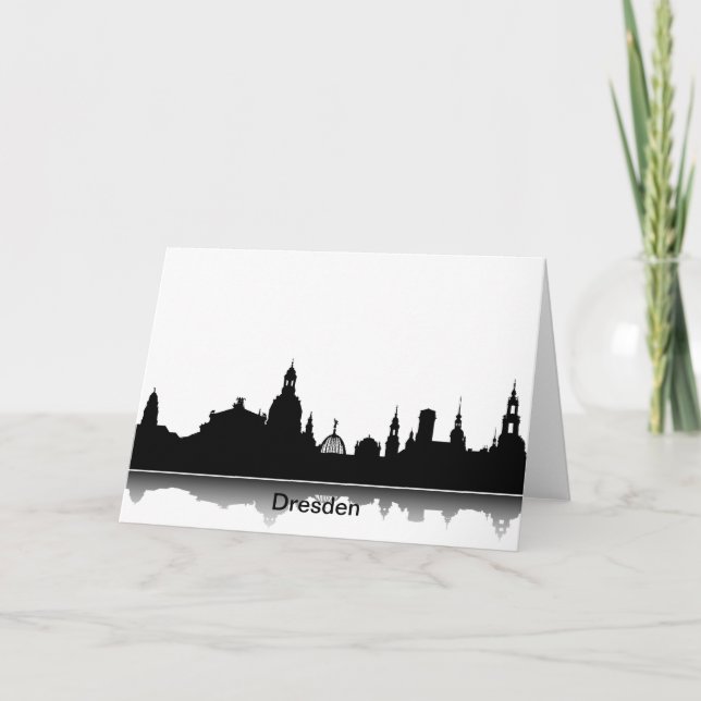 Carte Einladungskarte mit Dresden Skyline. (Devant)