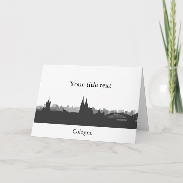 Carte Einladungskarte mit Köln Skyline. (Devant)
