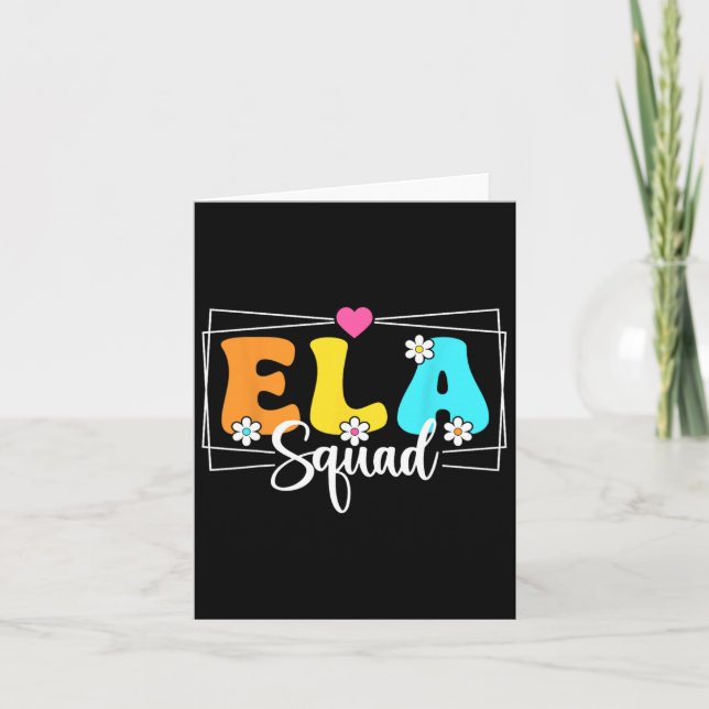 Carte Ela Squad Professeur Retour À L'École Langue Angla (Devant)