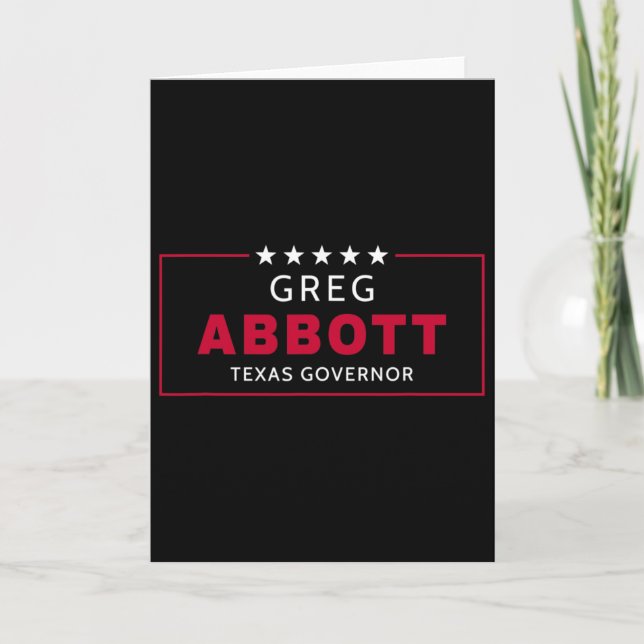 Carte Élection de Greg Abbott Gouverneur du Texas Républ (Devant)