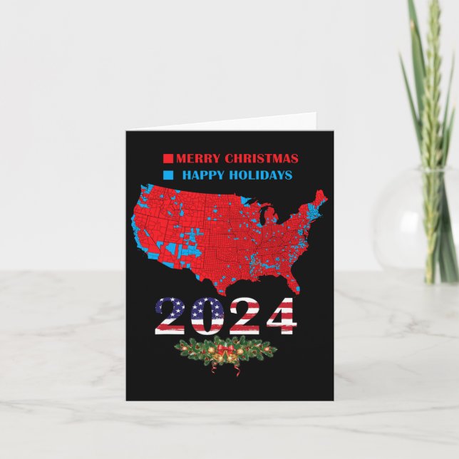 Carte électorale Trump 2024 drôle Joyeux Noël Happ (Devant)