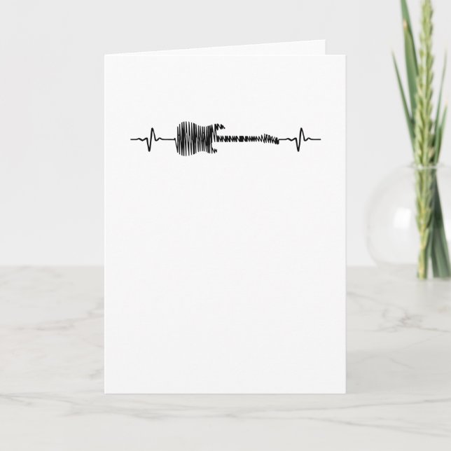 Carte Electric Guitar Heart Beat Art Music (Devant)