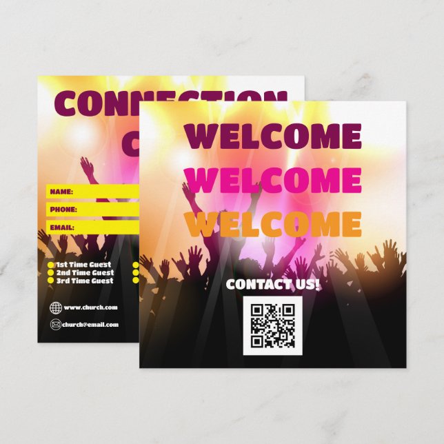 Carte Electric Praise Church Connection Card (Devant / Derrière)