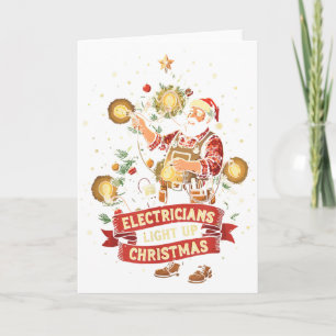 Carte Électricien Allume Noël Drôle Papa Père M