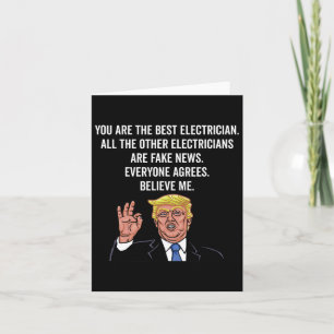 Carte Électricien drôle de Trump Lineman 