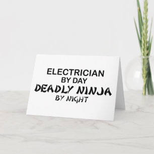 Carte Electricien mort Ninja par nuit