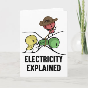 Carte Électricité expliquée cadeau de nerd de physique I