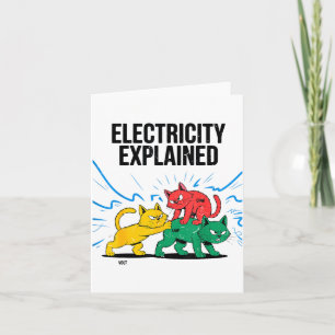 Carte Électricité expliquée drôle chat humour physique s