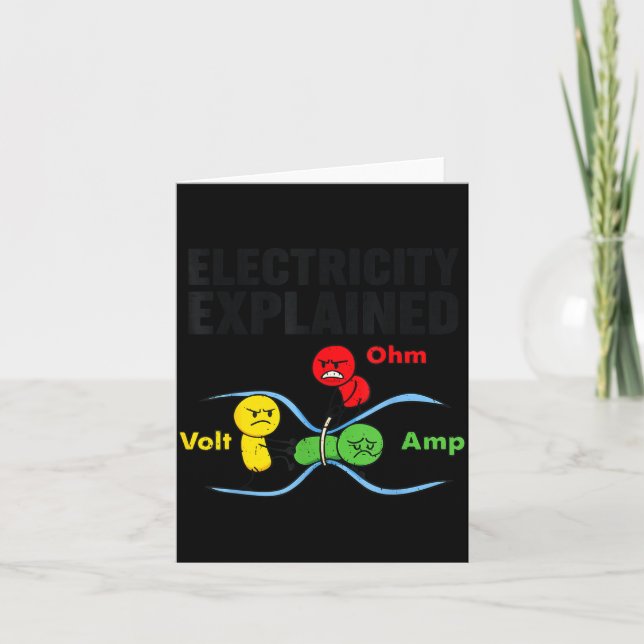 Carte Électricité expliquée drôle Geeky humour physique  (Devant)