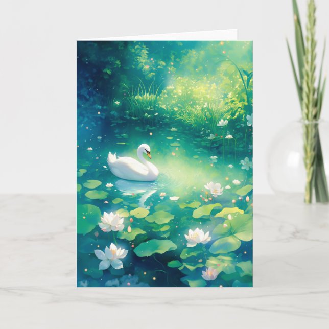 Carte Élégance de cygne dans des eaux calmes (Devant)