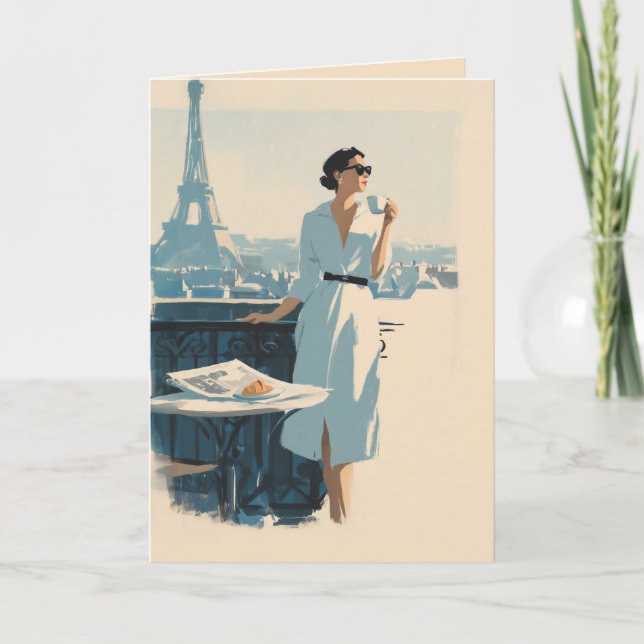 Carte Élégance du café du matin à Paris (Devant)